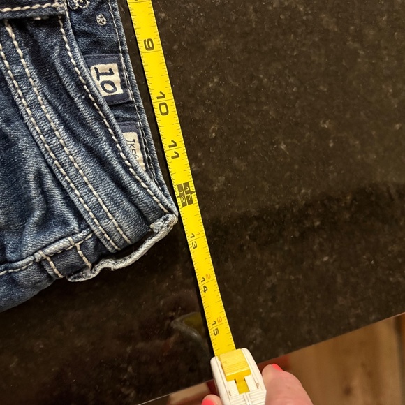 Girls Miss Me Jeans Shorts Rhinestone Angel Wings shorts SZ Kids 10 - Picture 12 of 14